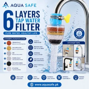 Aqua Safe 6 Layers Tap Water Filter for kitchen faucet with multi-layer water filtration