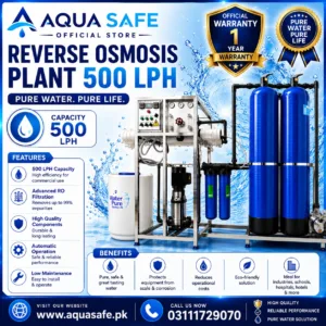 500 LPH Mineral Water Plant – Commercial Reverse Osmosis (RO) Water Purification System in Pakistan