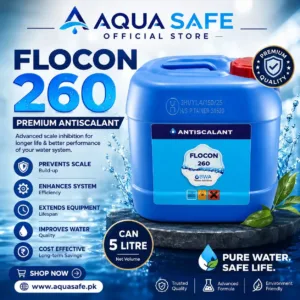 Antiscalant Liquid 5 Litre Can for RO plants, designed for reverse osmosis in pakistan systems.