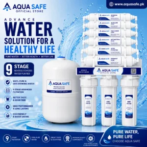 Aqua Safe 9 Stage RO System with water storage tank and advanced filtration