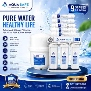 Aqua Safe 9 Stage RO System with Pressure Gauge and Stand