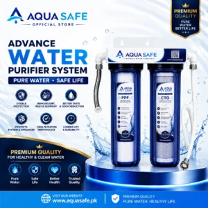 Aqua Safe Dual Stage Water Filter with PPF and CTO cartridges for non-electric water purification