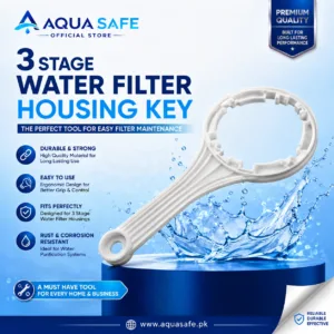 Aqua Safe 3 stage water filter housing key for RO and water filter maintenance