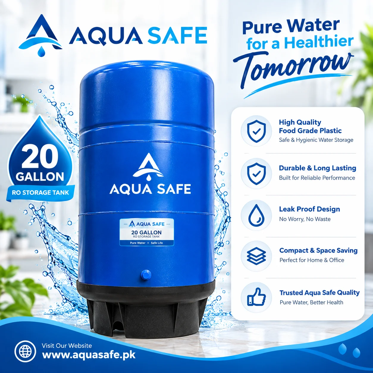 Aqua Safe 20 Gallon RO Storage Tank Aqua Safe 20 gallon RO storage tank in Pakistan